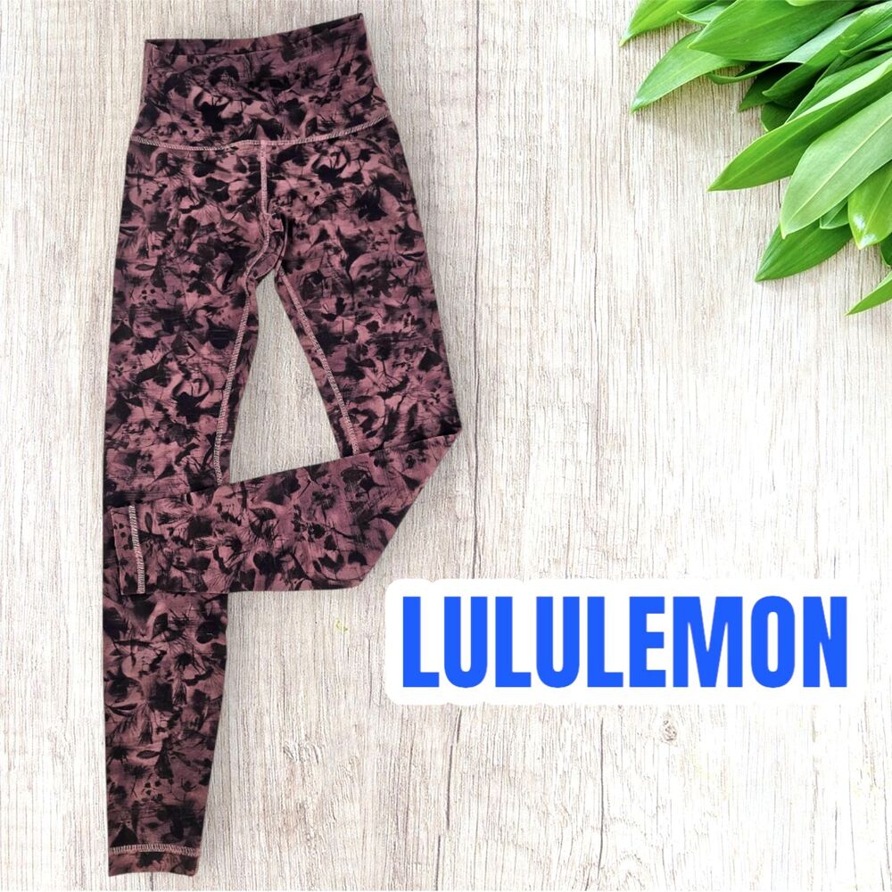 Lululemon Align Pant II Mini Dusk Floral Antique Bark Black Size 4
